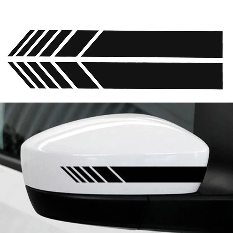 Car Racing Stripe Adesivo, Espelho Retrovisor, Decalques de Vinil Reflexivos, Decoração, Impermeável Styling Adesivos, Acessórios Auto, 2Pcs