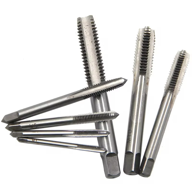 5PCS/7PCS Lager Stahl Kegel Hand Spirale Punkt Gerade Geriffelte Schraube Gewinde Hand Gewindebohrer M3/M4/M5/M6/M8/M10/M12