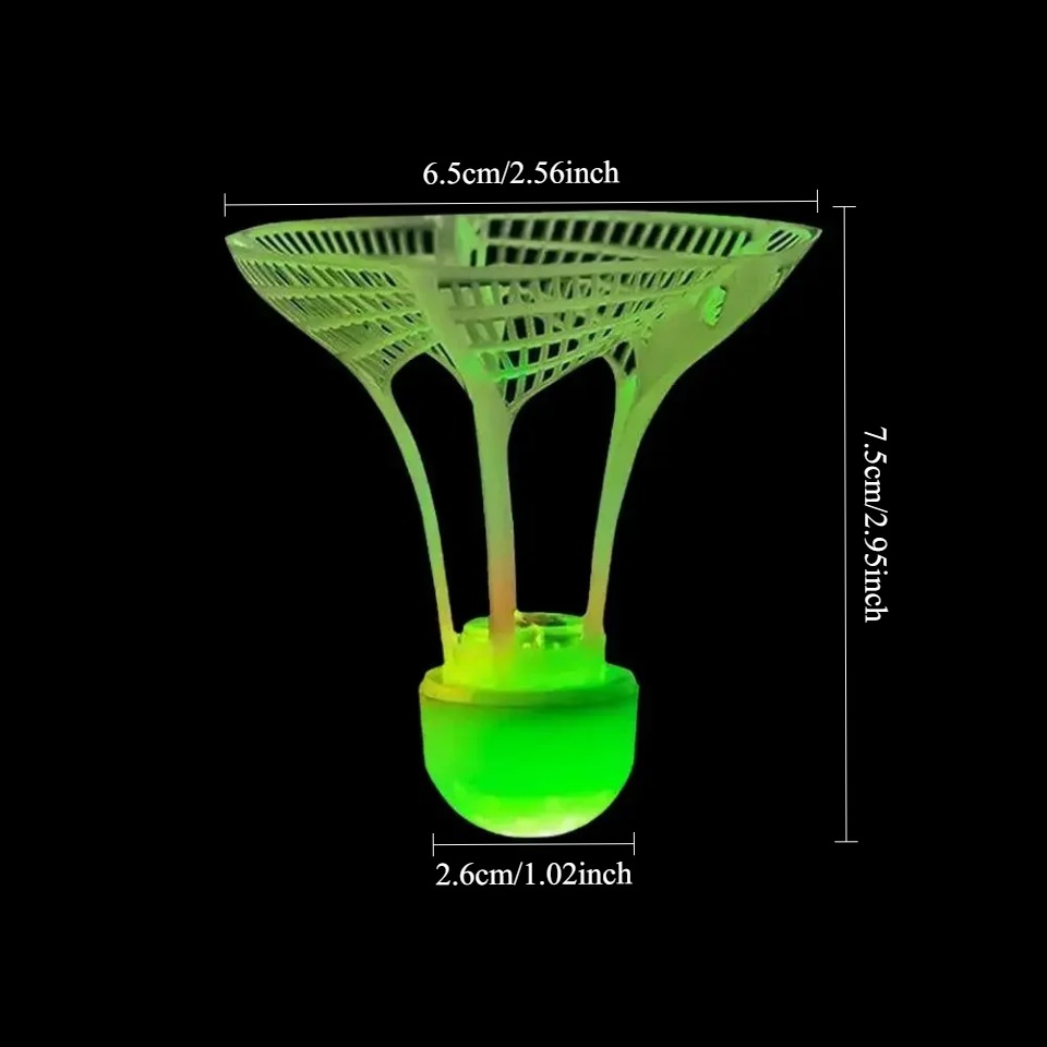 Bola de peteca de badminton à prova de vento que brilha no escuro, para esportes noturnos ao ar livre, acessório de treinamento de resistência ao vento, 1 peça