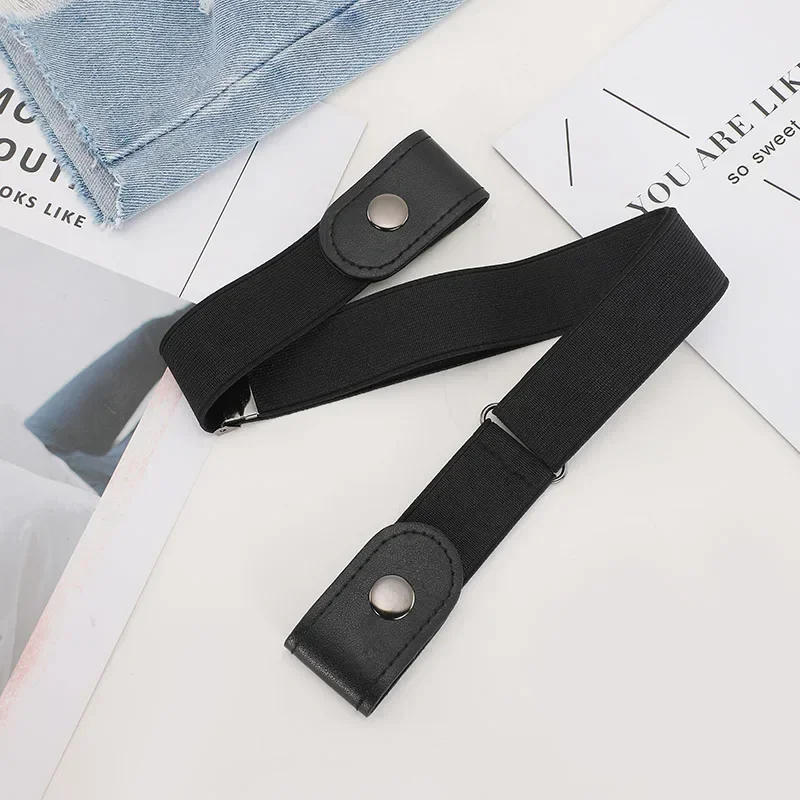 Cinto sem fivela para calças jeans, vestidos, cinto elástico sem fivela para mulheres/homens, sem protuberância, sem complicações