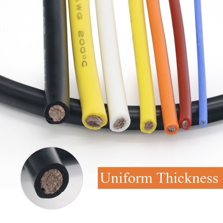 1M/5M hittebestendige kabel 30 28 26 24 22 20 18 16 15 14 12 10 8AWG Ultra Zachte Siliconen Draad Hoge Temperatuur Flexibele Koper