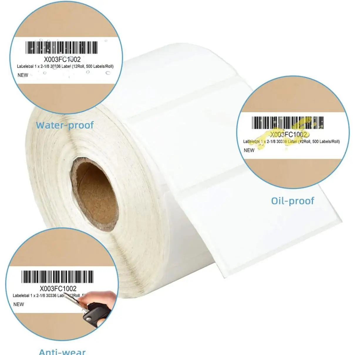 Waterproof 30 40 50MM Width Blank White Direct Print Thermal Paper Sticker for Bar code Label Price Tag in Roll Oil-proof