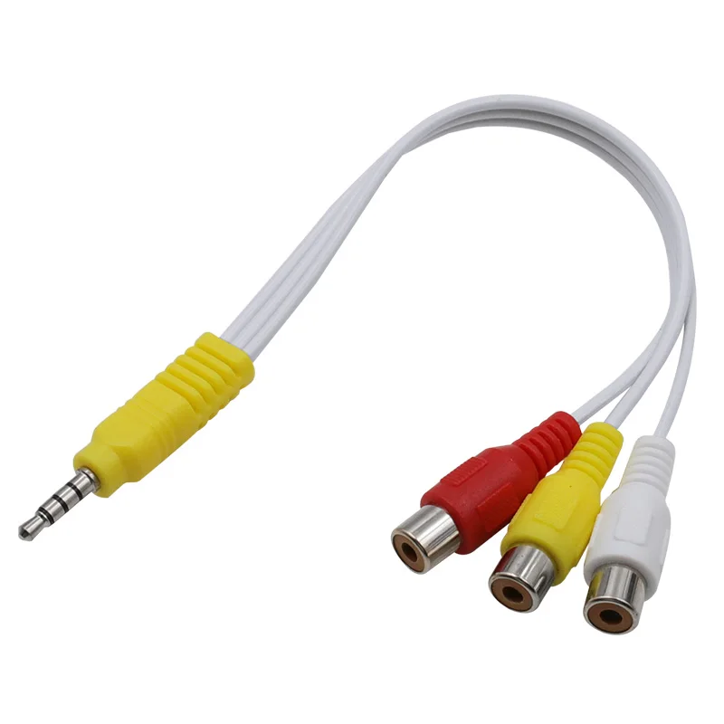 3.5MM Jack 3 Cáp RCA Video Thành Phần AV Cáp Cho TCL Tivi Đỏ Trắng Và Nữ Màu Vàng