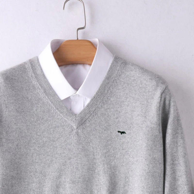 Plus Größe M Bis 5XL Kaschmir Pullover V-ausschnitt männer Casual Stricken Ausgestattet Fit Gestrickte Männliche Pullover Woolen Pullover weichen