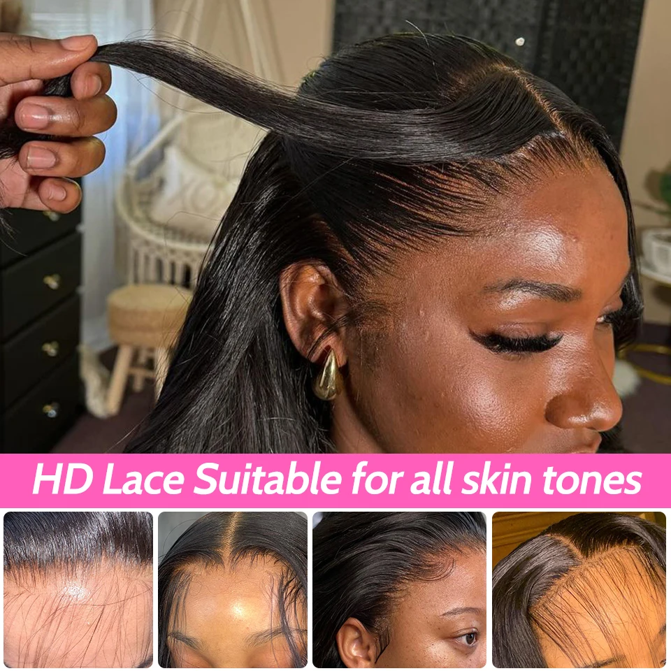 Parrucche Glueless per capelli ISEE Capelli umani pronti da indossare Parrucche diritte senza colla prepizzicate Wear And Go Parrucche anteriori in pizzo 7x5HD Precut Lace