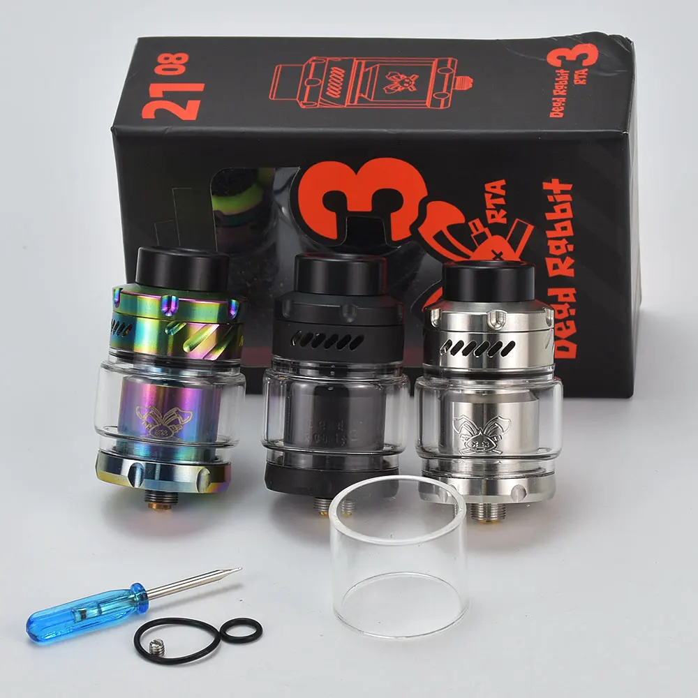 Atomizador Dead Rabbit 3 RTA de 25mm, tanque de cigarrillo electrónico reconstruible, 316ss, 3,5 ml/5,5 ml, doble bobina, vs kylin v3 rta Blaze Solo RTA