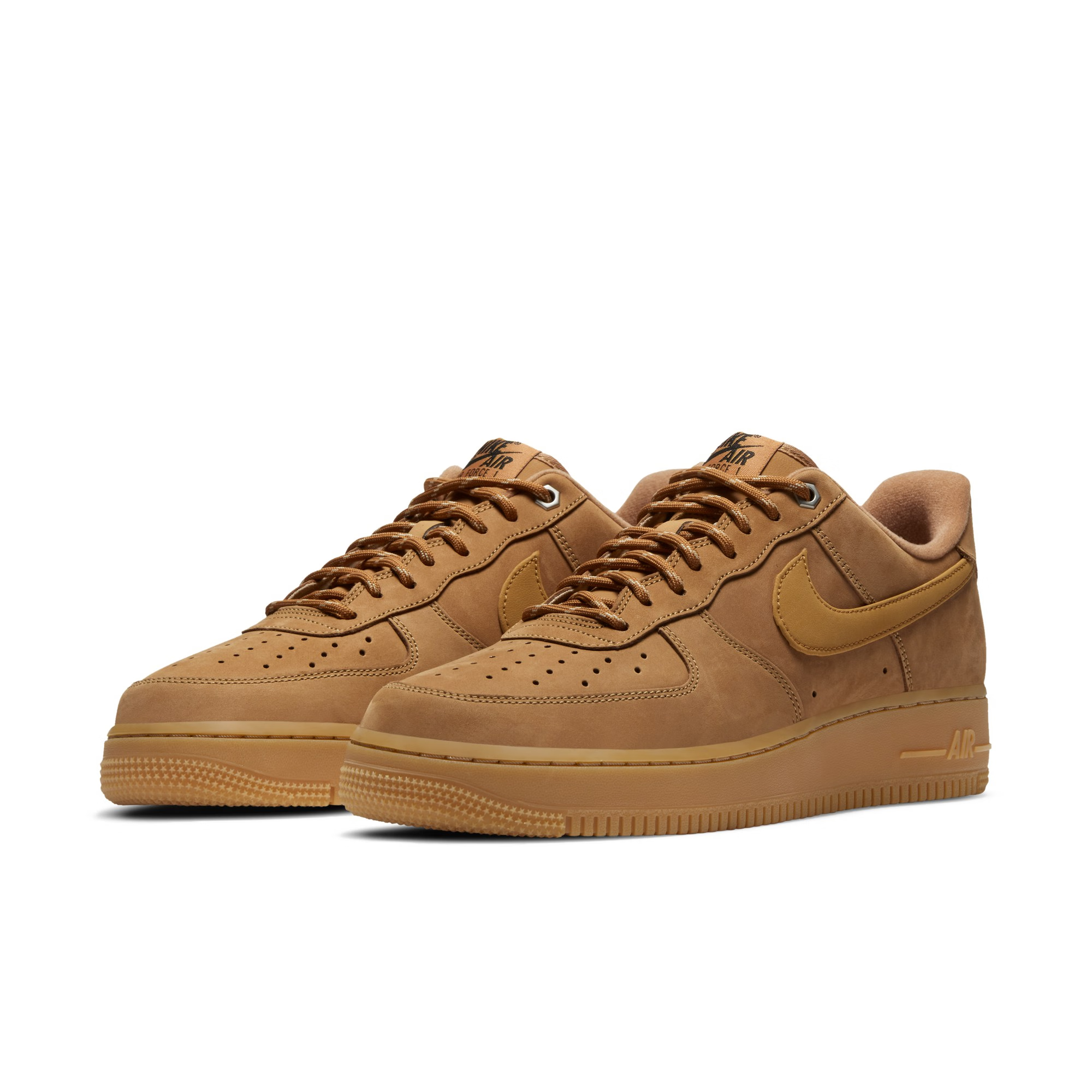 Air Force 1 Nike Color trigo Air Force One Hombres y mujeres Zapatillas de deporte versátiles de corte bajo, zapatos de tabla antideslizantes y duraderos