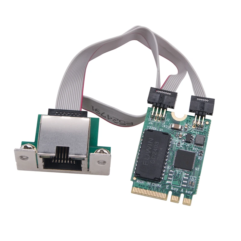 Сетевой адаптер 2,5 ГБ M.2 A+E/Mini PCIE к RJ45, COM-порт RTL8125BG, чип 2,5G/1G/100 Мбит/с Gigabit Ethernet LAN-карта для настольных ПК