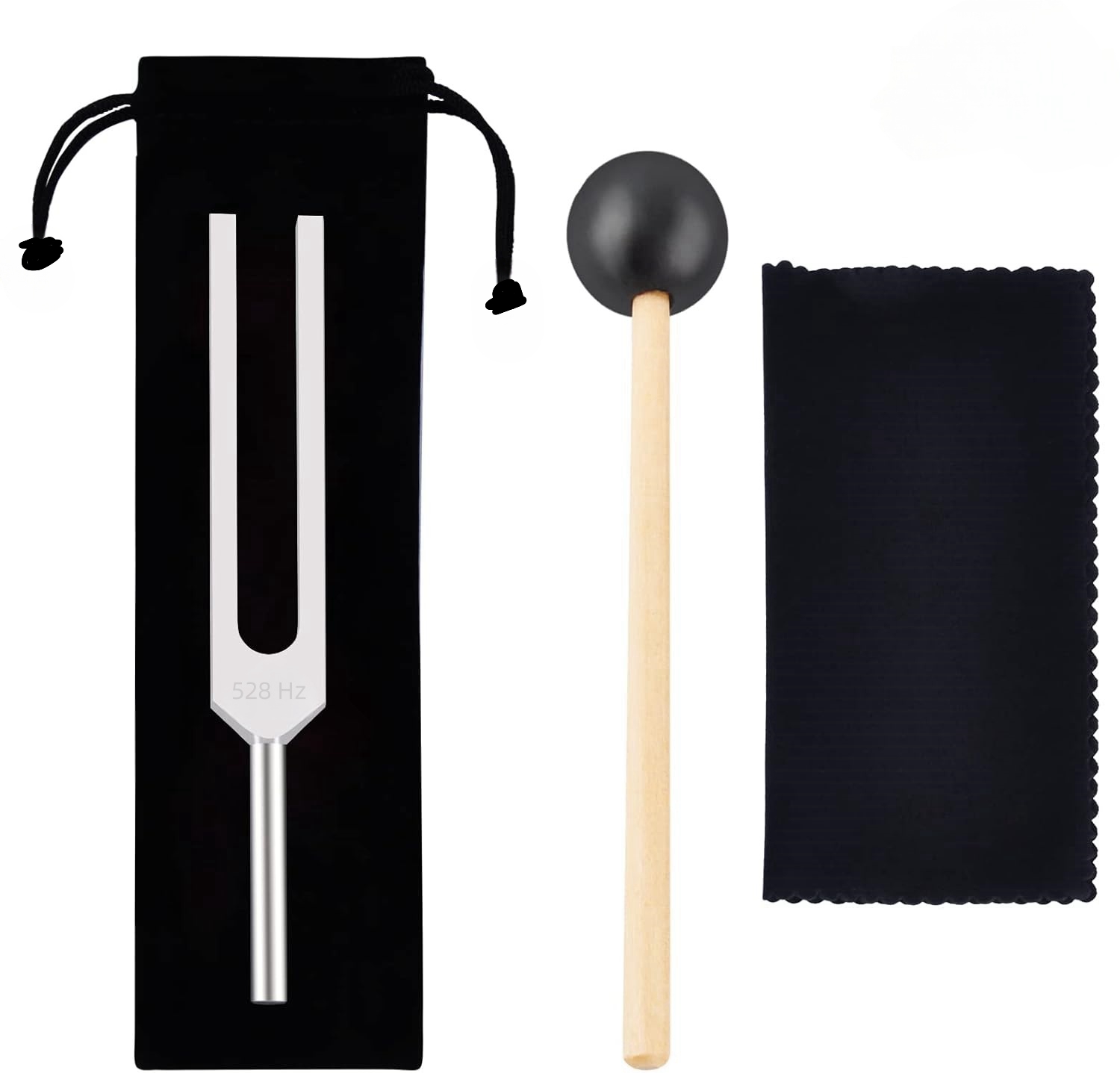 Diapasón Miwayer de 528 Hz con martillo de silicona y paño de limpieza Instrumento musical de curación perfecta para aliviar el estrés