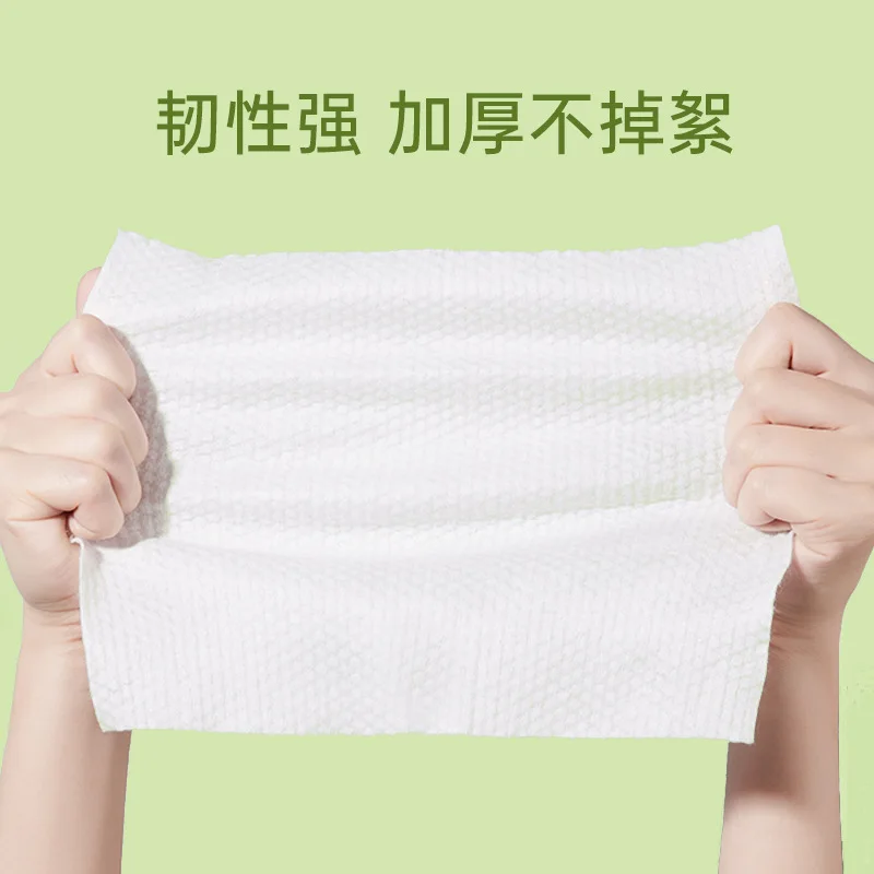 Serviette de lavage du visage extractible jetable en coton, maquillage, Salon de beauté, lingette nettoyante pour le visage, sèche et humide, serviette douce à double usage
