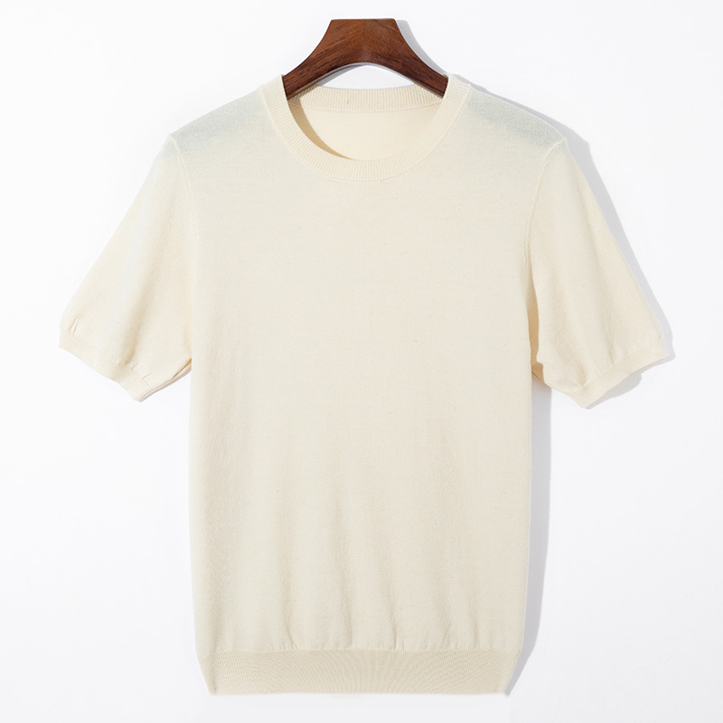Zomer Klassieke Heren Truien Met Korte Mouwen Zijde Wolmix Trui O-hals Losse Koele Kwaliteit Zakelijke Trui Basic Kleding Tops