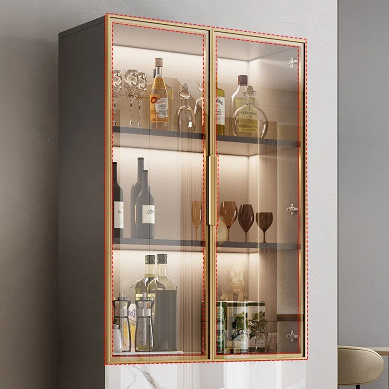 Modern Simple Wine Cabinet Rack Side Cabinet Display Luxury Nordic Restaurant Coffee Glass High Kitchen Vitrina Bar Furniture