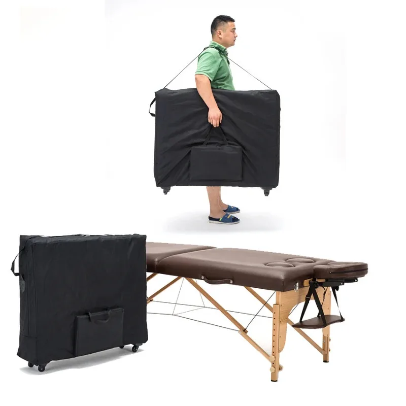 Bolsa de armazenamento dobrável push-pull para cama de massagem cama de beleza mochila à prova d'água com roda resistente ao desgaste pano oxford hy