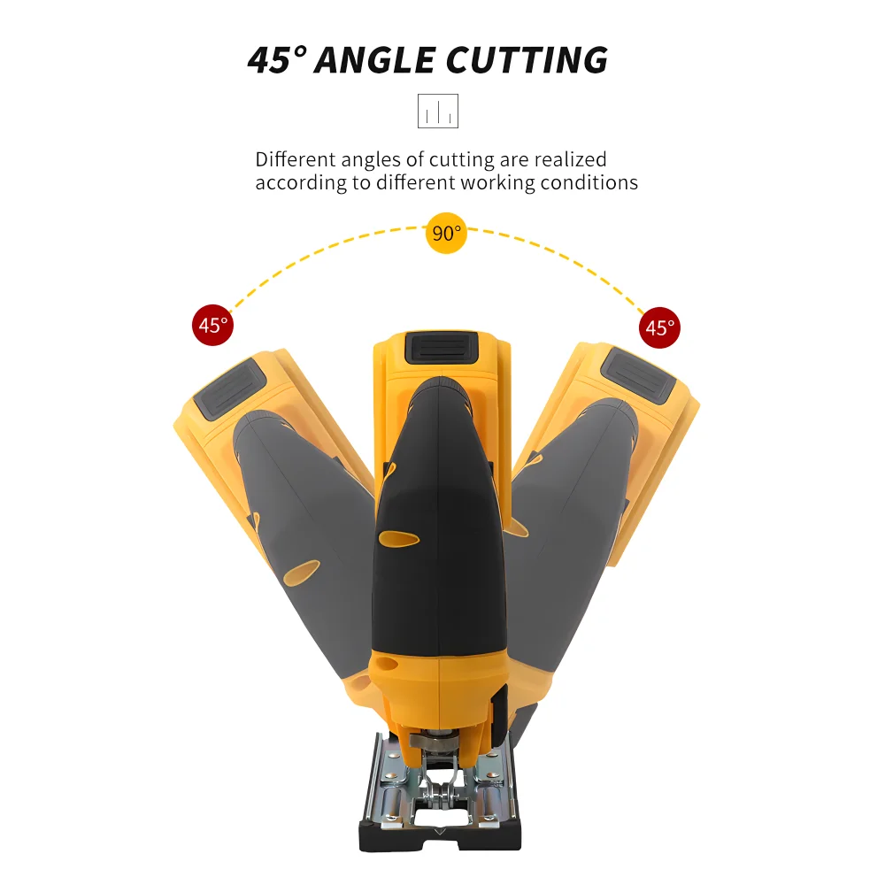 Dewalt Brushless Electric Curve Jig Saw ไม้ตัดโลหะ LED แบบชาร์จไฟได้ 20V แบบพกพาเครื่องมือตัดเครื่อง
