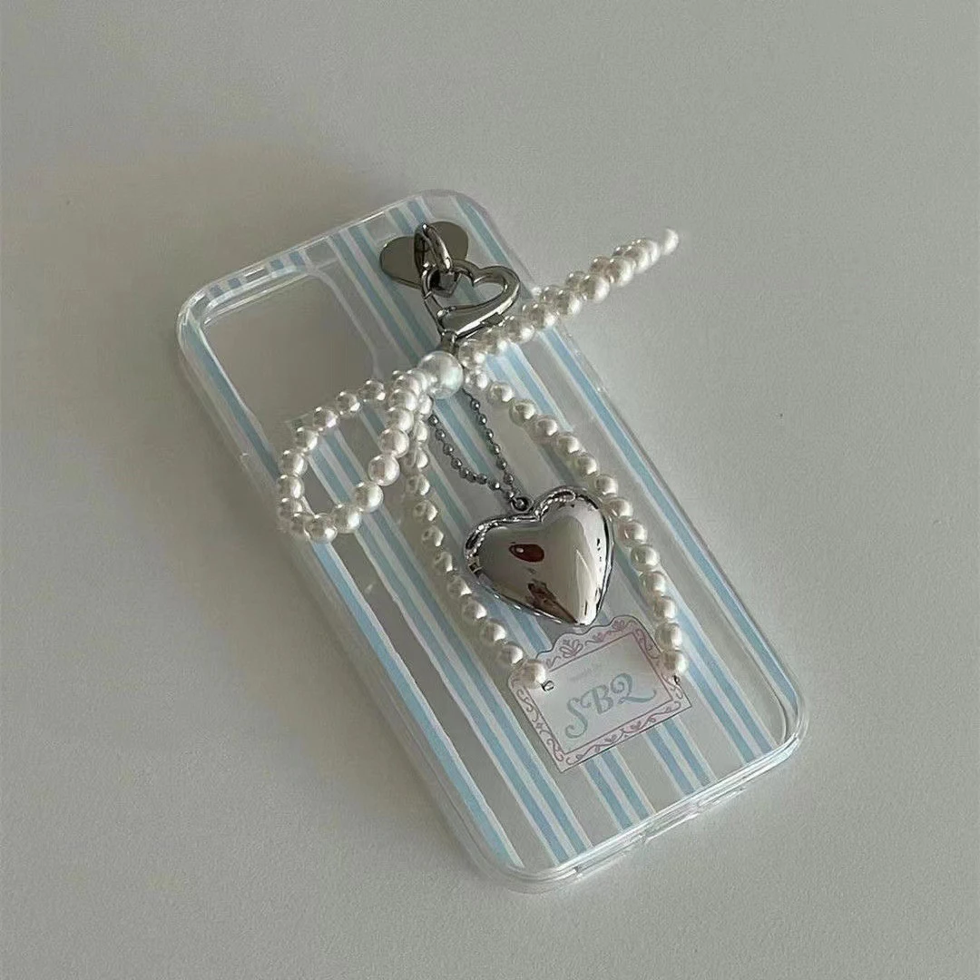 ZAKOL Weiß Bowknot Herz Schlüsselbund Frauen Süße Charme Perle Bogen Rucksack Schlüssel Ring Handgemachten Schmuck Ornament Taschen Anhänger Gif