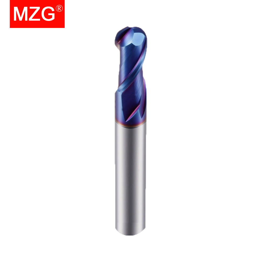 MZG Ball End Mill 2 Flute HRC45 HRC55 HRC65 Nano Coating acciaio duro ghisa ottone carburo strumento fresa al tungsteno
