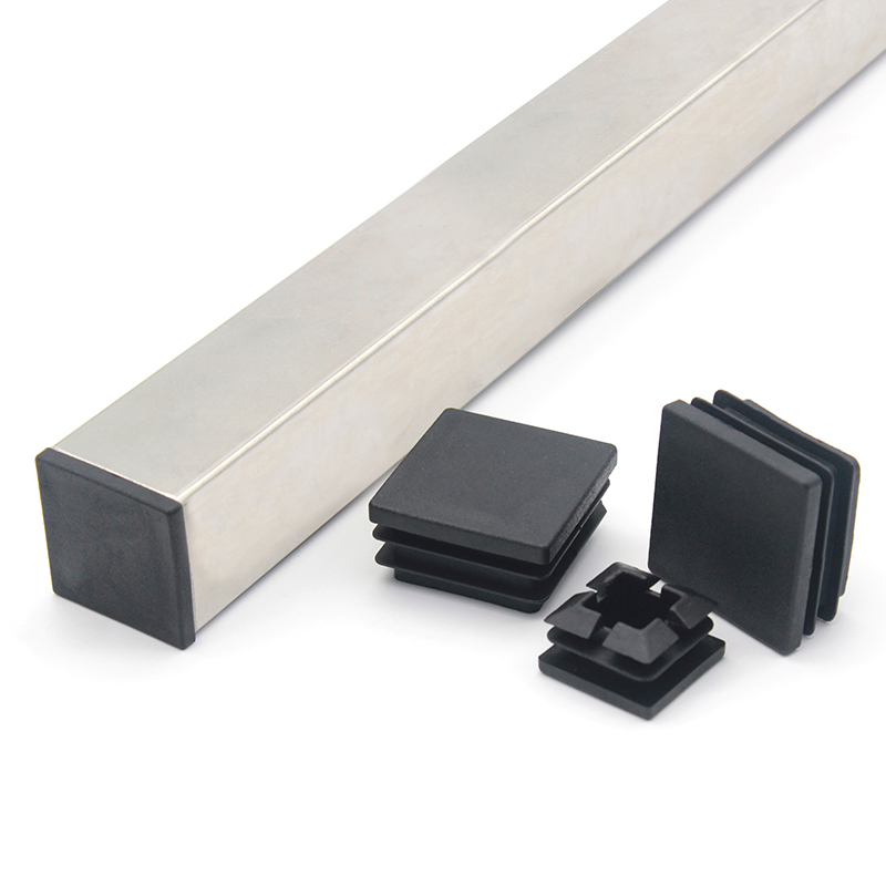 사각형 플라스틱 블랙 블랭킹 엔드 캡, 가구 다리 튜브 파이프 삽입 플러그, 장식 먼지 커버, 13x13mm-100x100mm