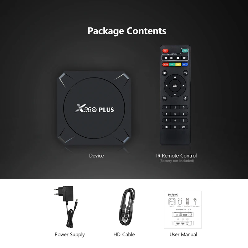 2023 สมาร์ททีวี Set-Top Box X96Q Plus Android TV Box 11.0 4/64GB AllWinner 4K TV Box X96Q Media Player
