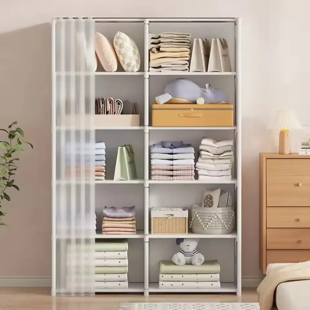 Dustproof Wardrobe Multipurpose Racks Reinforce Cloth Wardrobe Applicable To Household High Capacity Furniture Closet Cabinet
