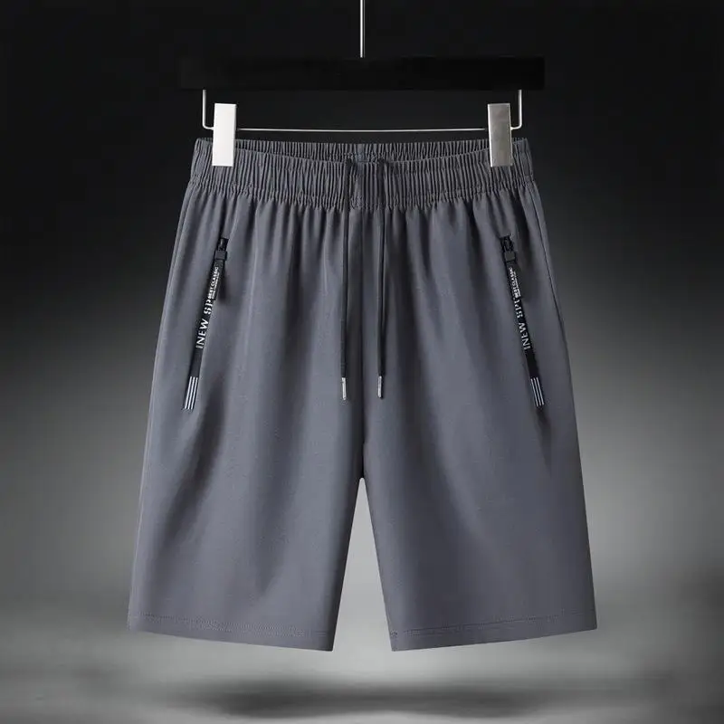 Clearance_Ice Calças de seda Shorts masculinos verão de volta às aulas Calças finas de quarto tamanho solto Calças de secagem rápida disponíveis em preto