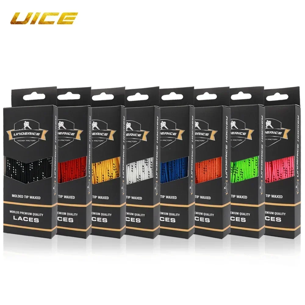 Ice Hockey Shoelaces 84/96/108/120in Box-Packed Ice Hockey Skate Laces  Dual Layer Braid Extra Reinforced Waxed Tip Shoelace
