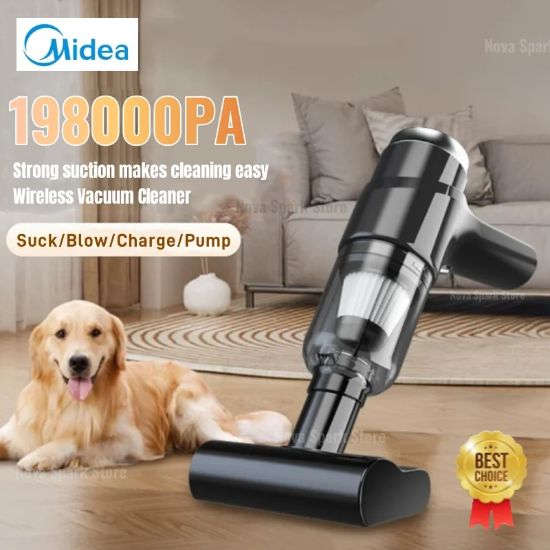 Midea 198000PA Car Wireless Vacuum Cleaner Powerful Portable 4-in-1 Vacuum Cleaner For Home Strong Suction Handheld Cleaner