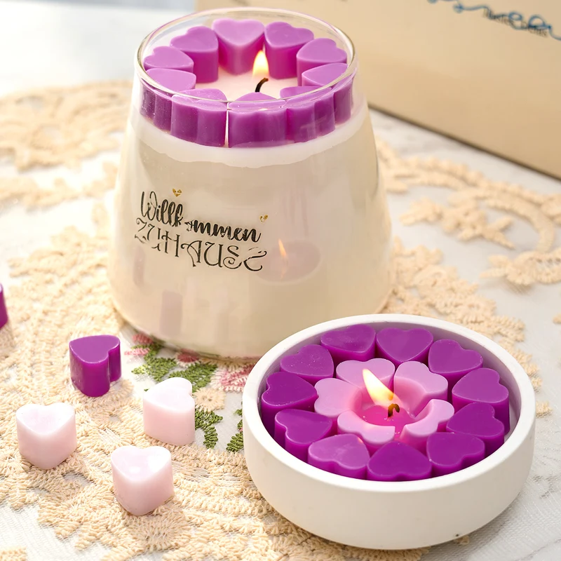 ハート型シリコンキャンドルモールド、55コンパートメント、DIY、小さな愛のケーキ、チョコレートベーキングモールド、アイストレイ、食品金庫、キッチン用品