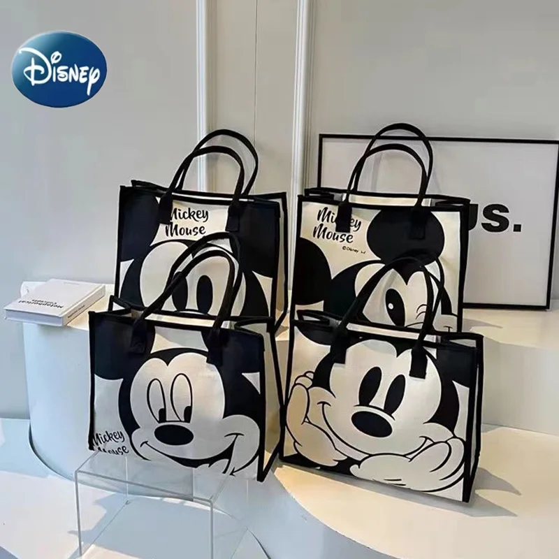 Torba na ramię damska Disney Mickey o dużej pojemności, koreańska wersja, modna torba płócienna, do codziennego dojazdu do pracy.