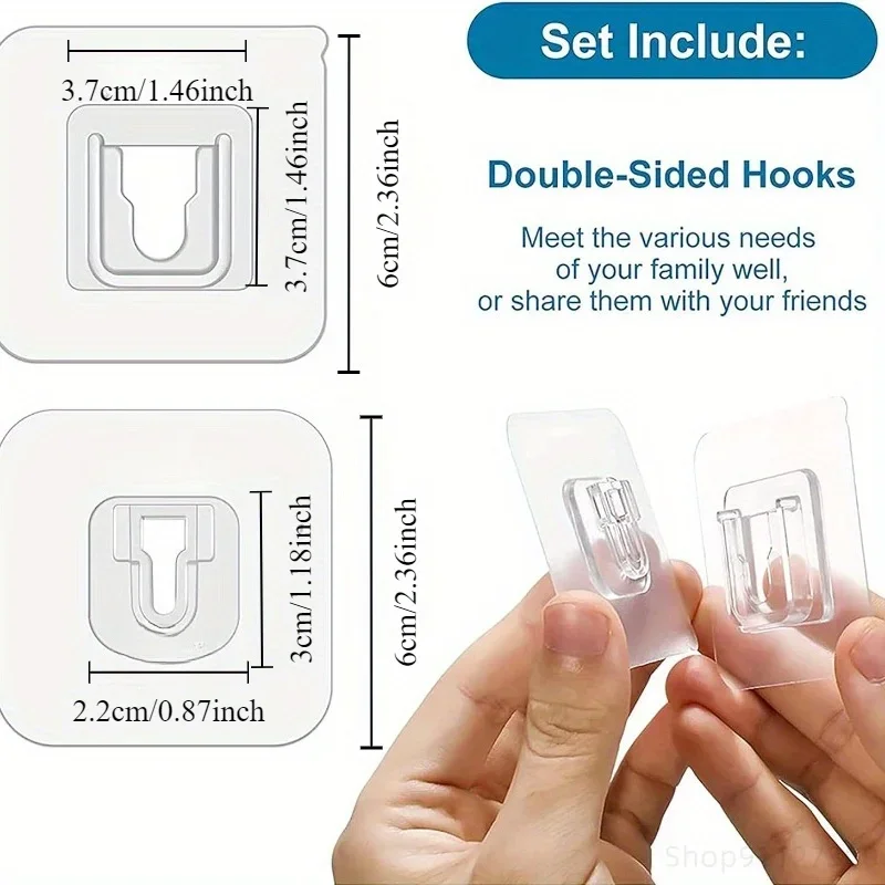 กาวสองด้าน Hooks แขวนผนัง Strong ดูดถ้วยเก็บตะขอห้องน้ําห้องครัวห้องนอน Hook Kit