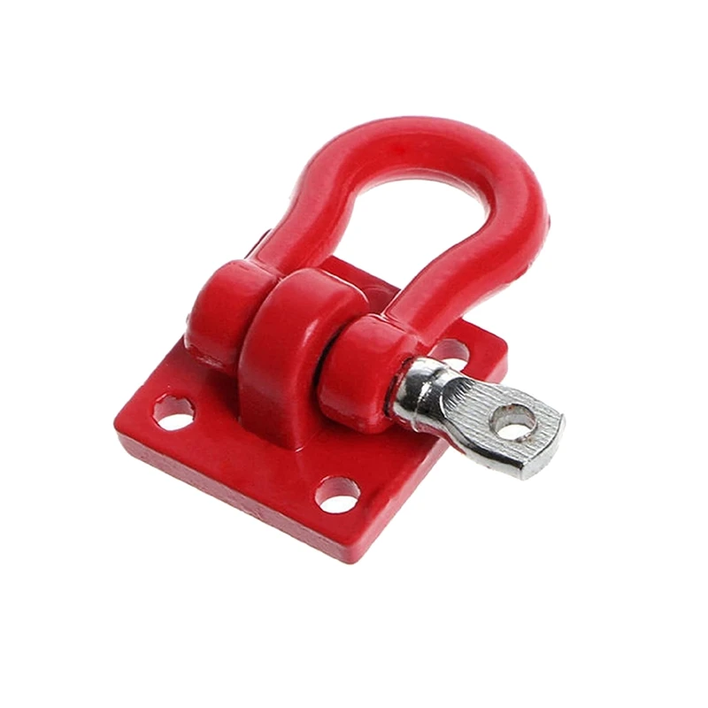 2 Chiếc Kim Loại Leo Núi Kéo Kéo Móc Móc Khóa, bộ Tời Xiềng Xích Phụ Kiện 1/10 RC Xe Bánh Xích Xe Tải D90 SCX10 Đỏ Đen