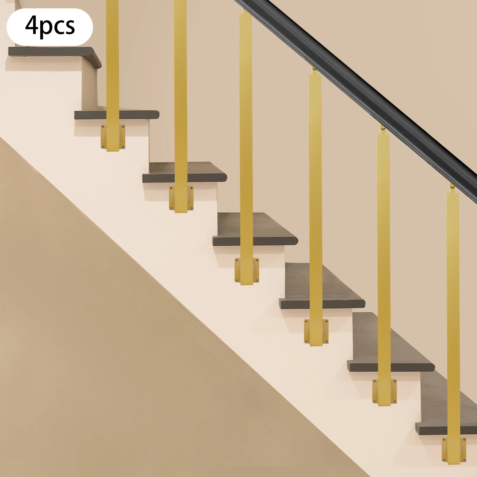 Square Stair Baluster Posts Metal Stair Post Decorative Railing for Stairs Stair Baluster Posts 95cm/100cm/90cm/80cm