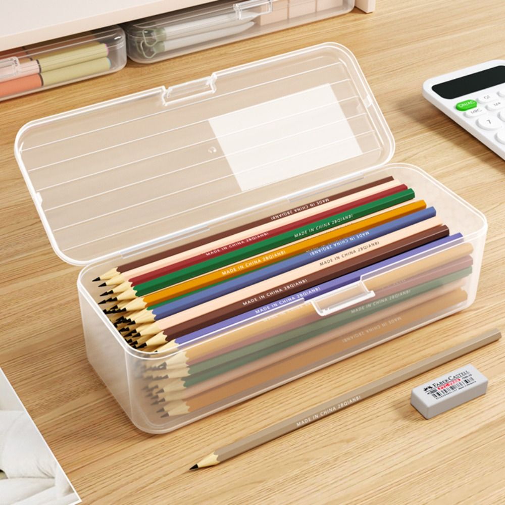 Large Capacity Transparent Stationery Case Pencil Storage Colour Pencil Storage Children's Crayon Painting Sketching Pencil Bag