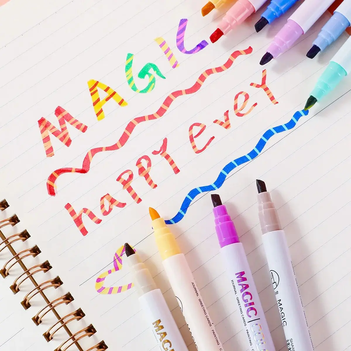 ชุดปากกาเน้นข้อความเปลี่ยนสีเมจิกปลายคู่, สมุดภาพไดอารี่นักเรียนภาพวาด, การทํา DIY, ห้องเรียนและสํานักงาน