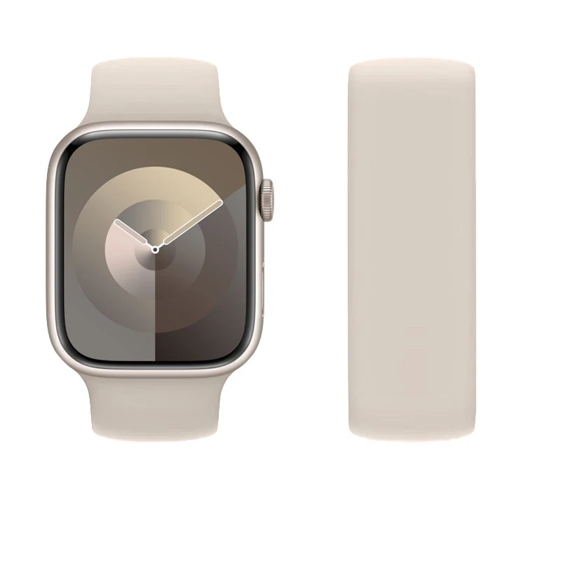 Silicone Solo Loop Band para Apple Watch, Belt Bracelet Strap, iWatch Series 9, 8, 7, 6, SE, Ultra 2, 40mm, 44mm, 45mm, 41mm, 49 milímetros, 38 milímetros, 42 milímetros