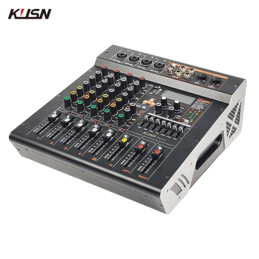 4 Channel 250W X2 Amplifier Mixer 99 DSP Digital Professional Powered Audio Mixing Music Console Sound Mixer With Bluetooth USB