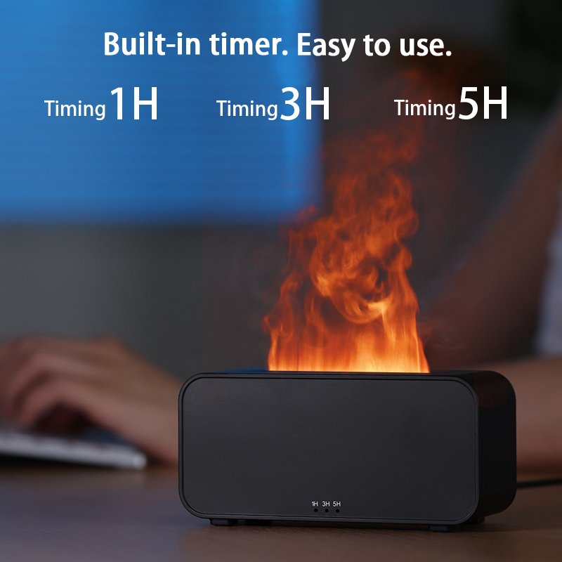 Flame Aroma Diffuser,Fragrance Essential Oil Diffuser Humidifier,with 3D Flame Night Light 120mL for Bedroom, Home and Office