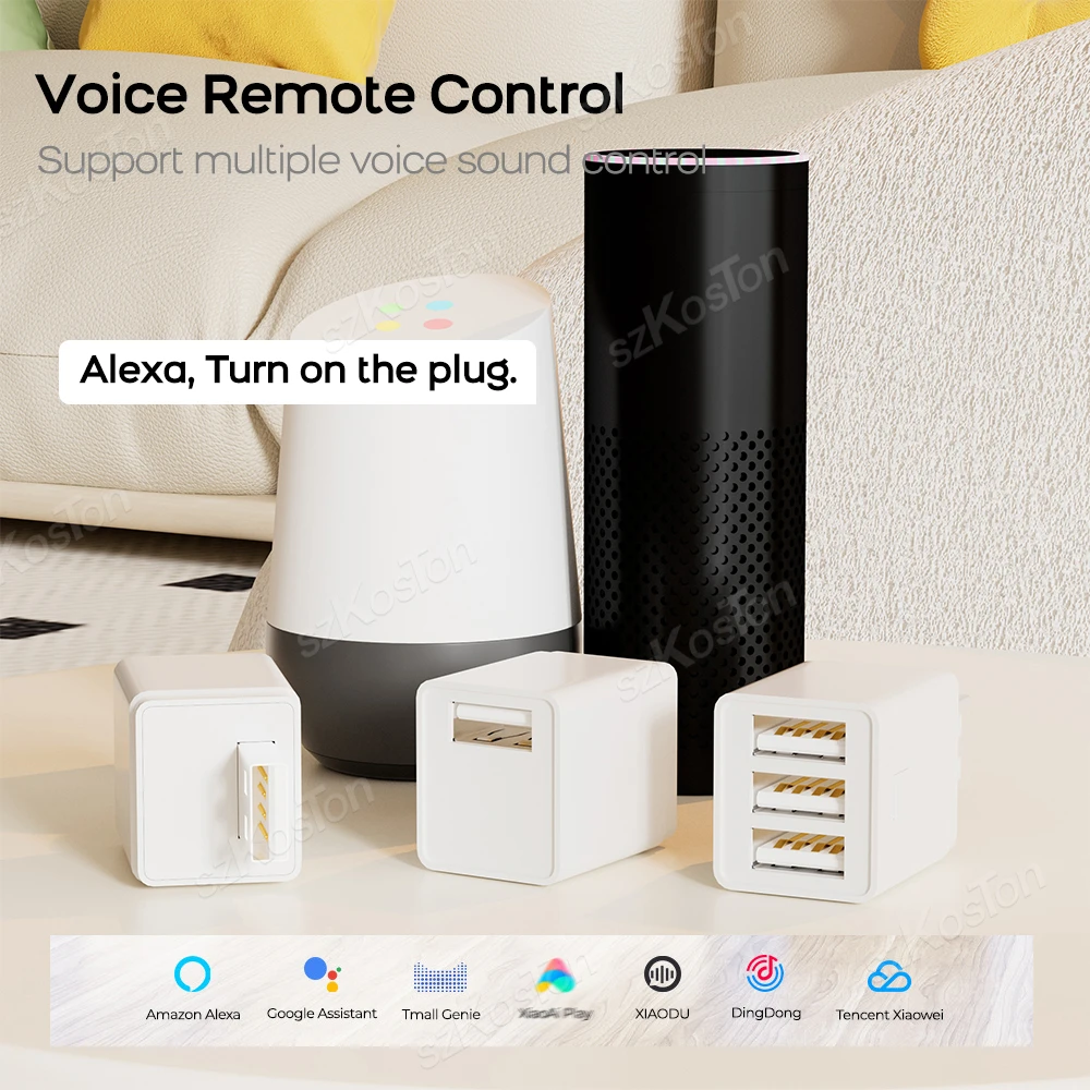 Adaptador Micro USB Tuya Smart Home, WiFi Zigbee, enchufe de carga de 1/2/3 entradas, adaptador de corriente, aplicación de sincronización, Control por voz para Alexa y Google
