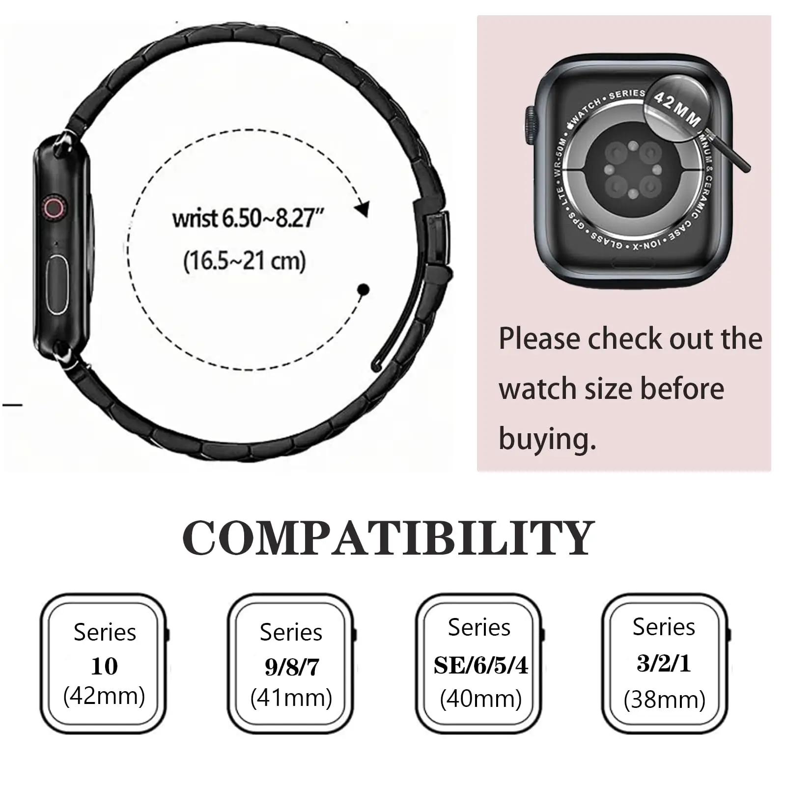 Pulseira de aço inoxidável para apple watch ultra 2 49mm 40mm 44mm 42mm 41mm 45mm 46mm pulseira para iwatch série 9 8 7 se 6 pulseira