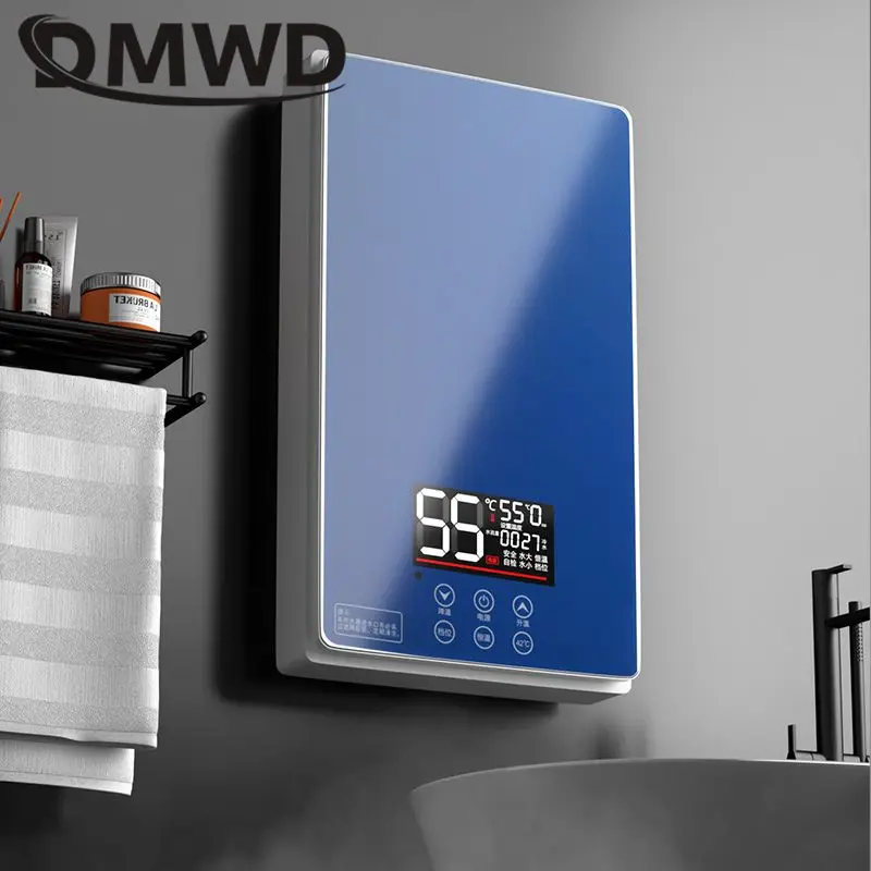 Dmwd-電動サーモスタット給湯器,リモコン,瞬間加熱,防水,タンクレス,シャワー,7000W