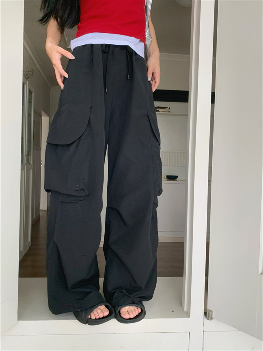 Alien Kitty celana kasual wanita, longgar saku kaki lebar Semua cocok mode 2024 olahraga Mujer ramping baru pakaian jalanan musim panas