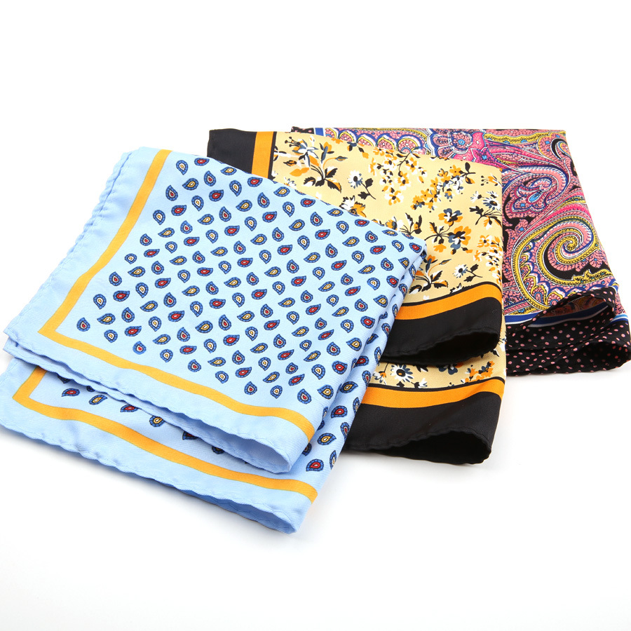 Serviette de poitrine mouchoir de poche trempée pour hommes, mouchoir imprimé, petit carré, robe formelle rétro, accessoires