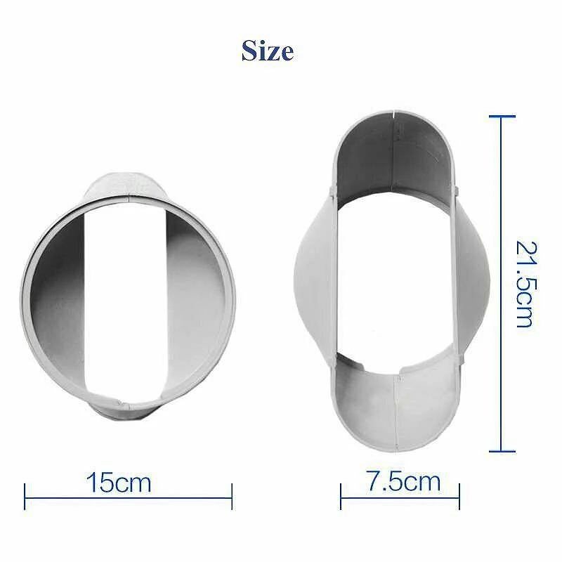 15CM Portable Air Conditioner Window Exhaust Duct Pipe Hose Interface Connector(Flat Nozzle)