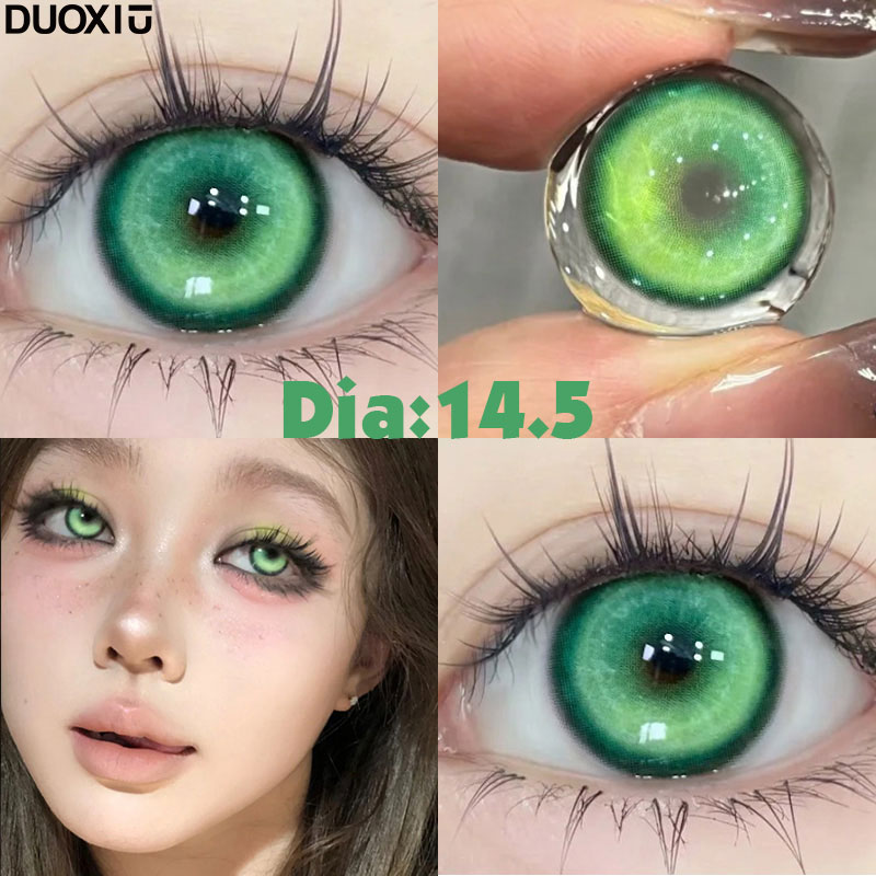 DUOXIU 2Pcs New Pattern Color Colored Contact Soft Circular Lenses Beauty Pupil Eyes Makeup High Quality Halloween  Cosplay