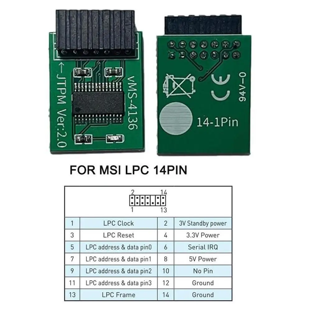 TPM 2.0 Security Module 12 14 18 20 Pin For ASUS MSI GIGABYTE ASRock Encryption Security Module Remote Card TPM 2.0 Module Board