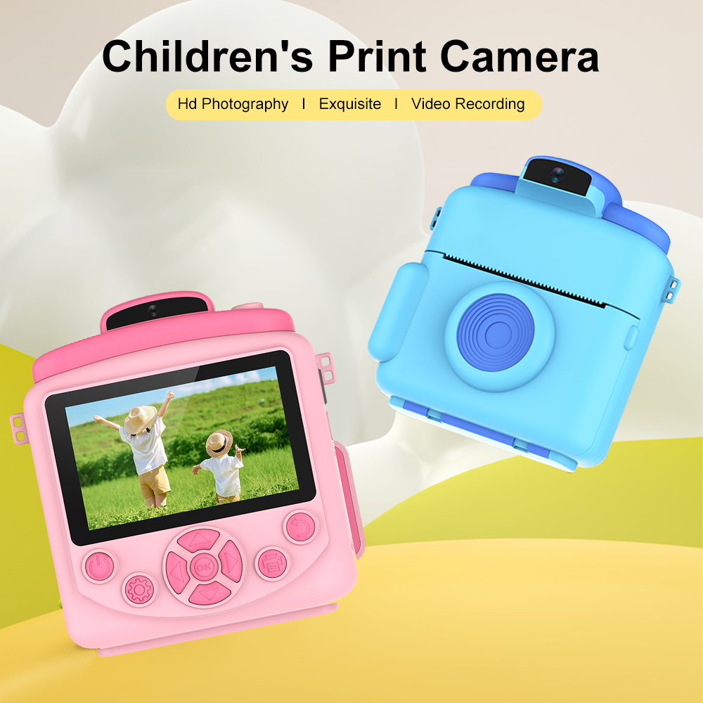 Kinder Instant Print Digitalkamera für Fotografie Fotos Kinder Mini Thermodrucker Dual Lens Selfie Kamera Kinder Spielzeug Geschenk