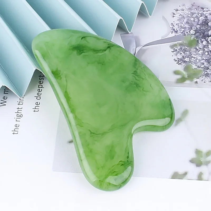 Tablero de masaje Gua Sha de piedra de Jade Natural, placa Guasha de cuarzo rosa, masajeador facial de Jade, raspadores, herramientas para cara, cuello, espalda y cuerpo