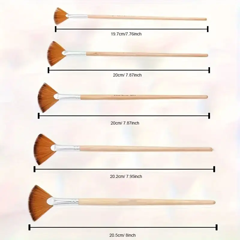 Conjunto de pincéis de leque de 5/10 unidades para pintura acrílica e aquarela - cerdas de nylon, compatíveis com tinta a óleo