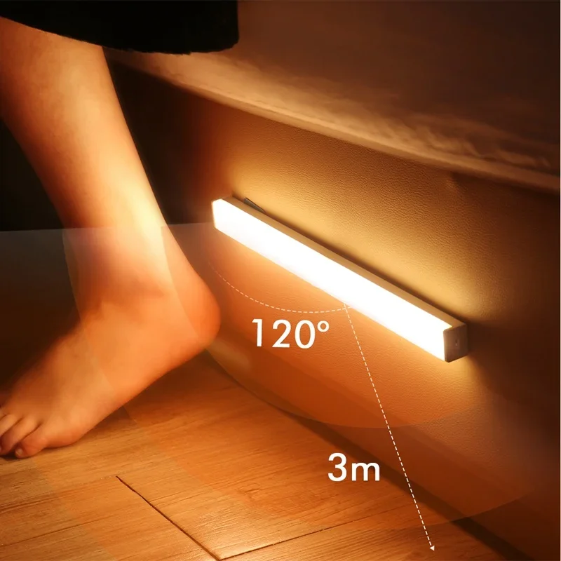 CY Kabellose wiederaufladbare LED-Schrankleuchte mit Bewegungsmelder – ideal für Schrank, Küche, Kleiderschrank, Treppen – batteriebetriebene Nacht