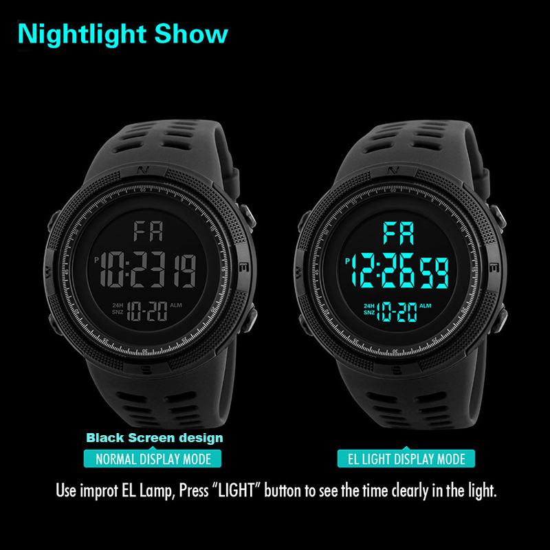 Reloj electrónico para hombre, relojes deportivos militares, luminoso, multifunción, LED, reloj de pulsera Digital para hombre, niño, estudiante, adolescente
