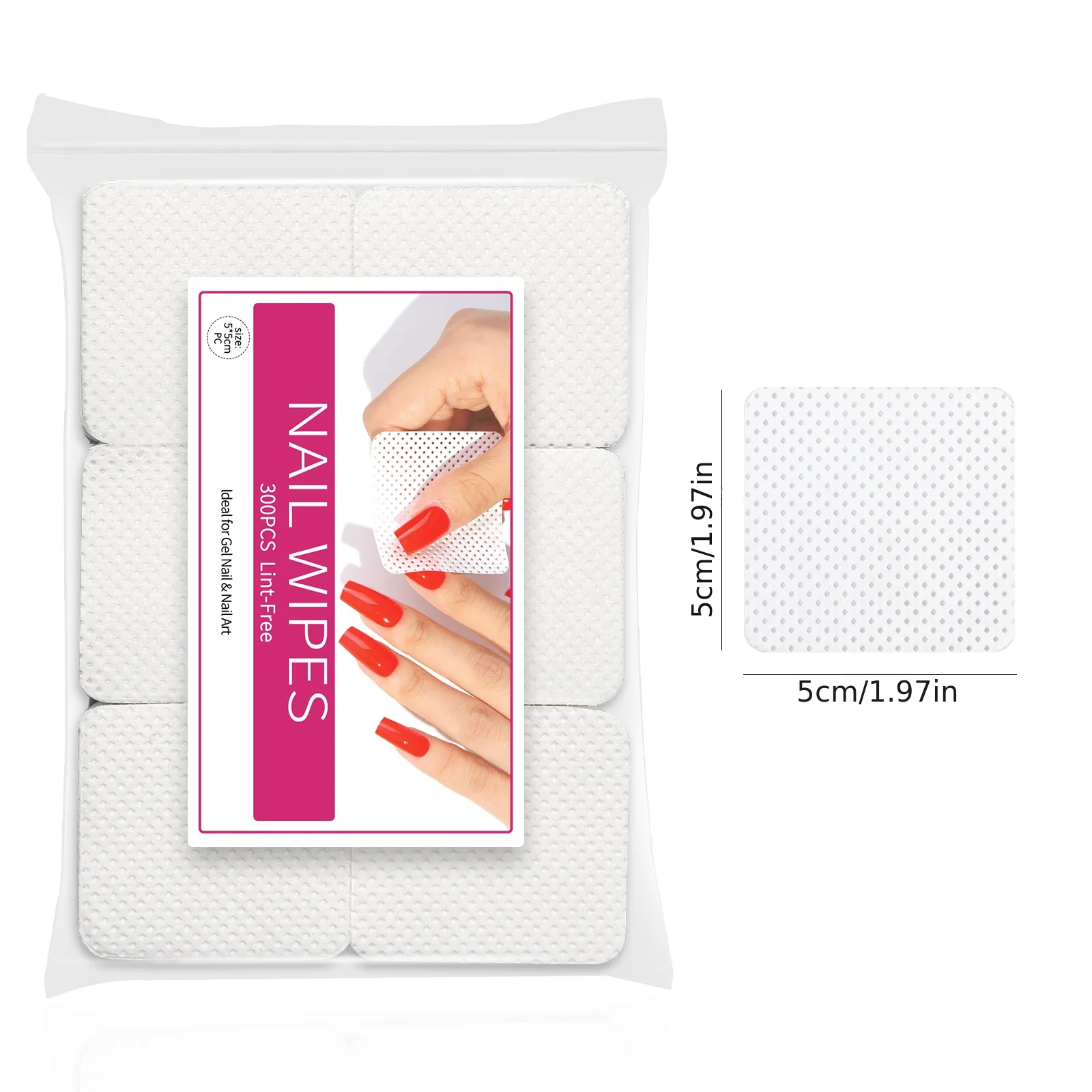 Salviette per rimuovere lo smalto, tamponi per la pulizia delle unghie, cuscinetti per unghie non tessuti per salone di bellezza per donne e ragazze